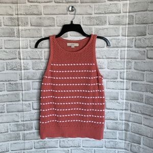 Loft open knit tank - beautiful coral color. Size Medium. excellent condition.